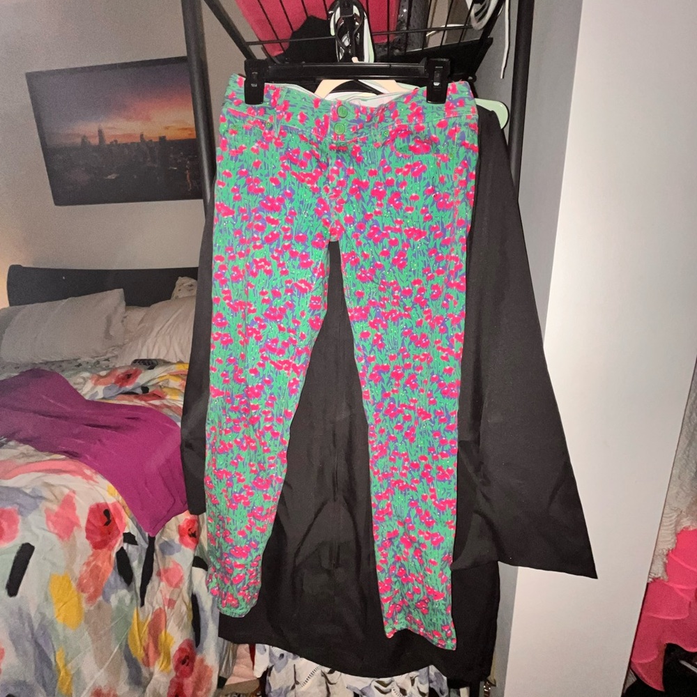 Lilly Pulitzer Floral Skinny Jeans Sz 0